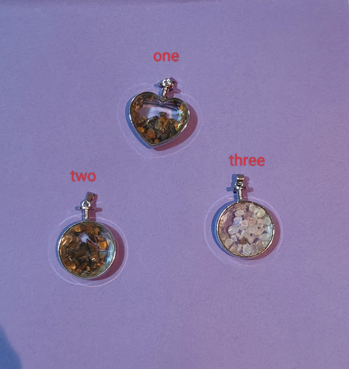 Pendant - Crystal Chips in Glass Container Design