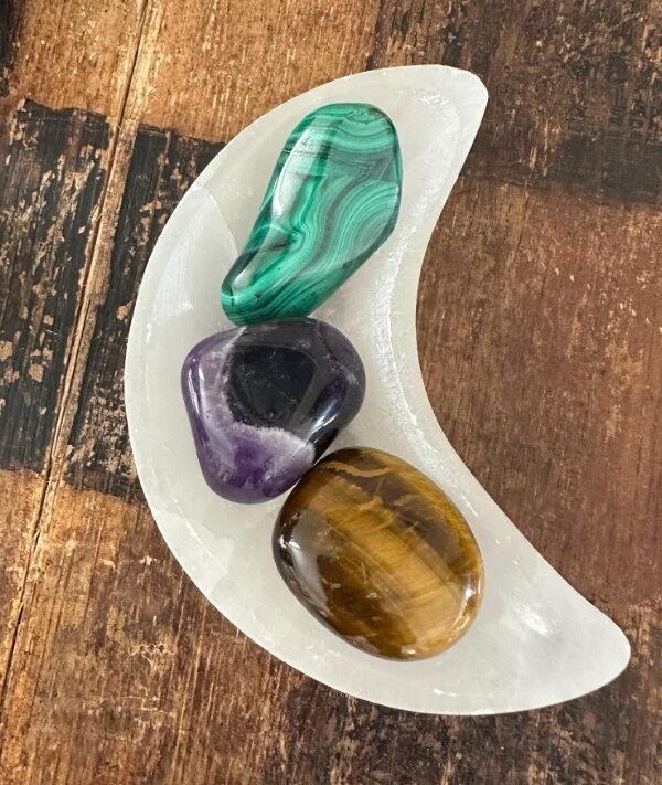 Selenite Crescent Shape Bowl | Crystal Cleansing & Moon Energy