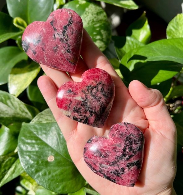 Rhodonite Heart Crystal – Emotional Healing, Love & Balance
