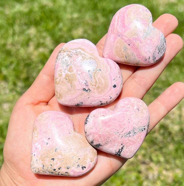 Rhodonite Heart Crystal – Emotional Healing, Love & Balance |