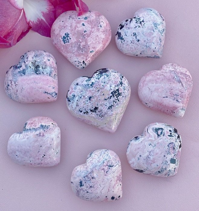 Rhodonite Heart Crystal | Emotional Healing, Love & Balance (Without Stand) - Image 2